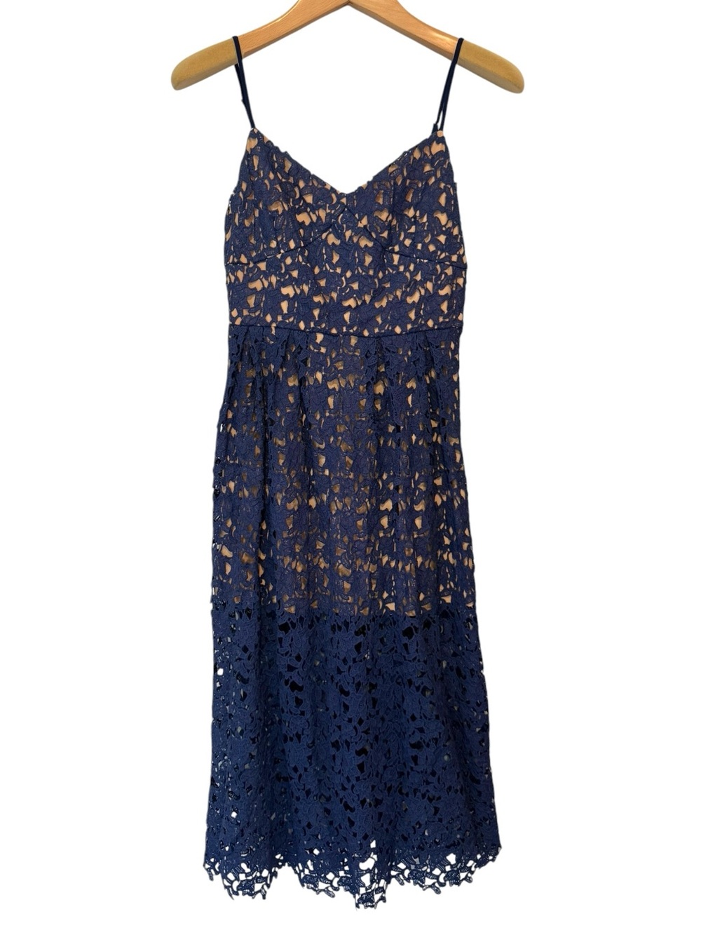 Toby Heart Ginger x Love Indie Navy Crochet Lace Midi Dress Medium NWT